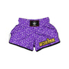 Purple Paisley Bandana Print Muay Thai Boxing Shorts-grizzshop