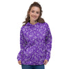 Purple Paisley Bandana Print Women's Hoodie-grizzshop