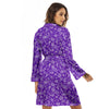 Purple Paisley Bandana Print Women's Robe-grizzshop