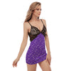 Purple Paisley Bandana Print Women's Sexy Night Dress-grizzshop