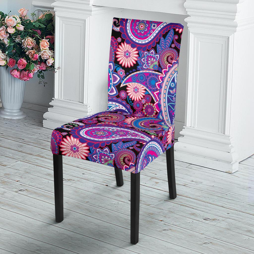 Purple Paisley Pattern Print Chair Cover-grizzshop