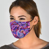 Purple Paisley Pattern Print Face Mask-grizzshop