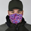 Purple Paisley Pattern Print Face Mask-grizzshop