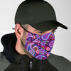 Purple Paisley Pattern Print Face Mask-grizzshop