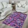 Purple Paisley Pattern Print Floor Mat-grizzshop