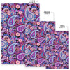 Purple Paisley Pattern Print Floor Mat-grizzshop