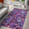 Purple Paisley Pattern Print Floor Mat-grizzshop