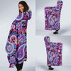 Purple Paisley Pattern Print Hooded Blanket-grizzshop