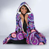 Purple Paisley Pattern Print Hooded Blanket-grizzshop