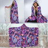 Purple Paisley Pattern Print Hooded Blanket-grizzshop