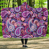 Purple Paisley Pattern Print Hooded Blanket-grizzshop