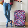 Purple Paisley Pattern Print Luggage Cover Protector-grizzshop
