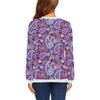 Purple Paisley Pattern Print Women Crewneck Sweatshirt-grizzshop