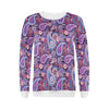 Purple Paisley Pattern Print Women Crewneck Sweatshirt-grizzshop