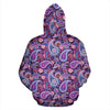 Purple Paisley Pattern Print Women Men Pullover Hoodie-grizzshop