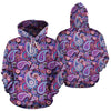 Purple Paisley Pattern Print Women Men Pullover Hoodie-grizzshop