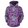 Purple Paisley Pattern Print Women Men Pullover Hoodie-grizzshop