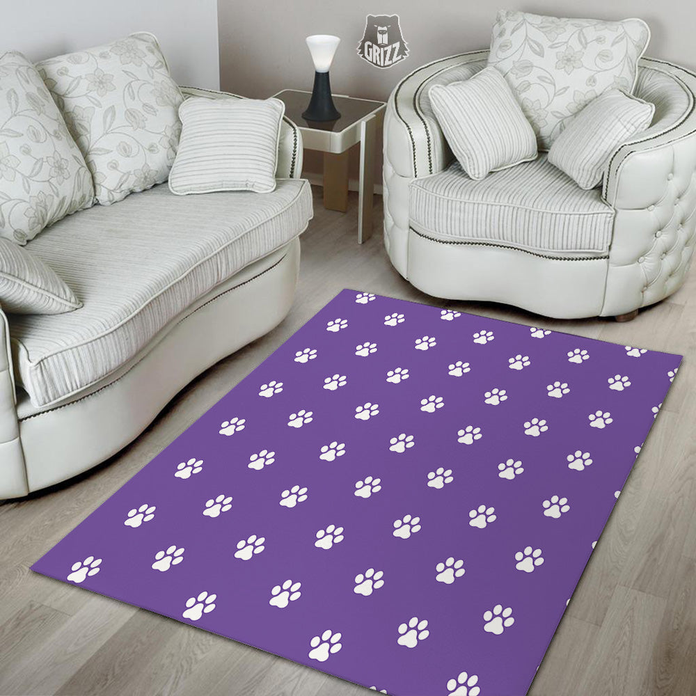 Purple Paw Print Floor Mat-grizzshop