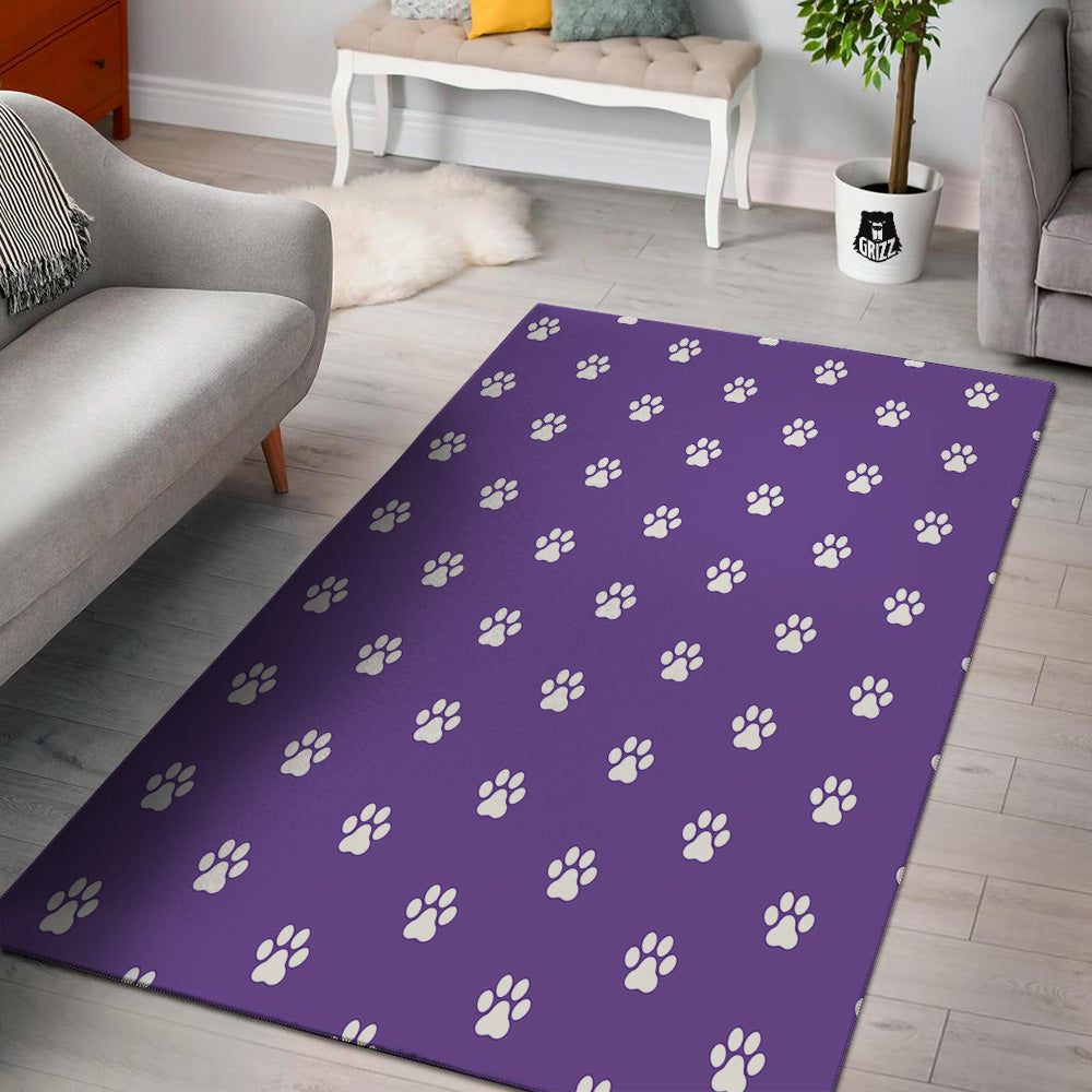 Purple Paw Print Floor Mat-grizzshop