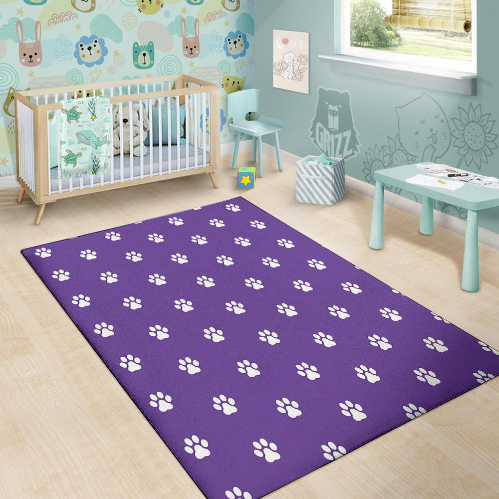 Purple Paw Print Floor Mat-grizzshop