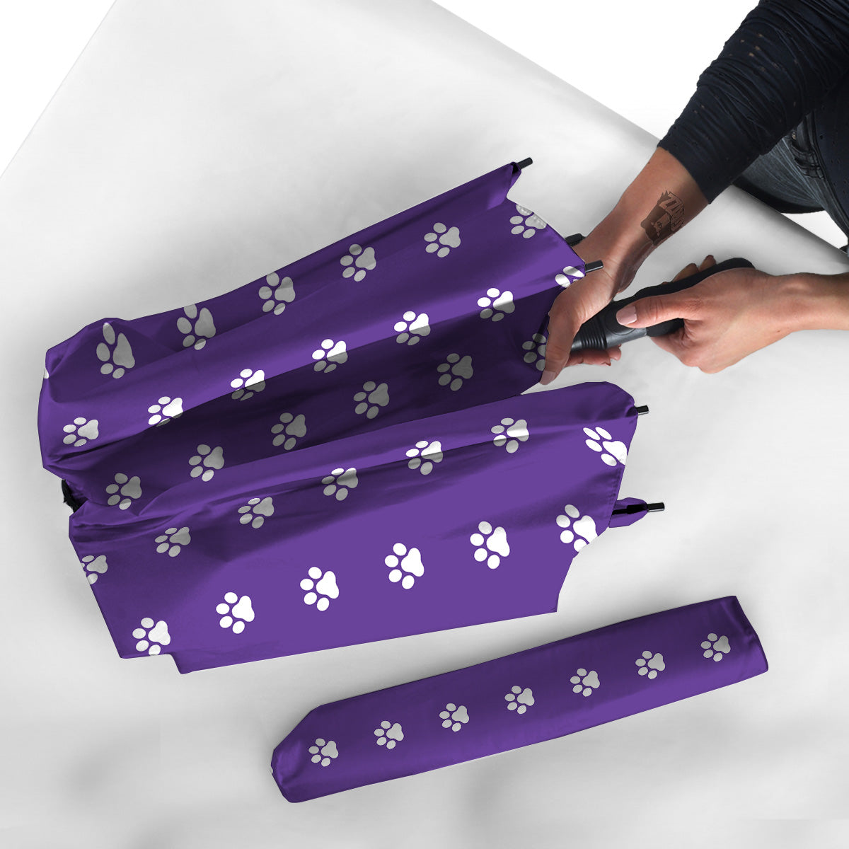 Purple Paw Print Umbrella-grizzshop