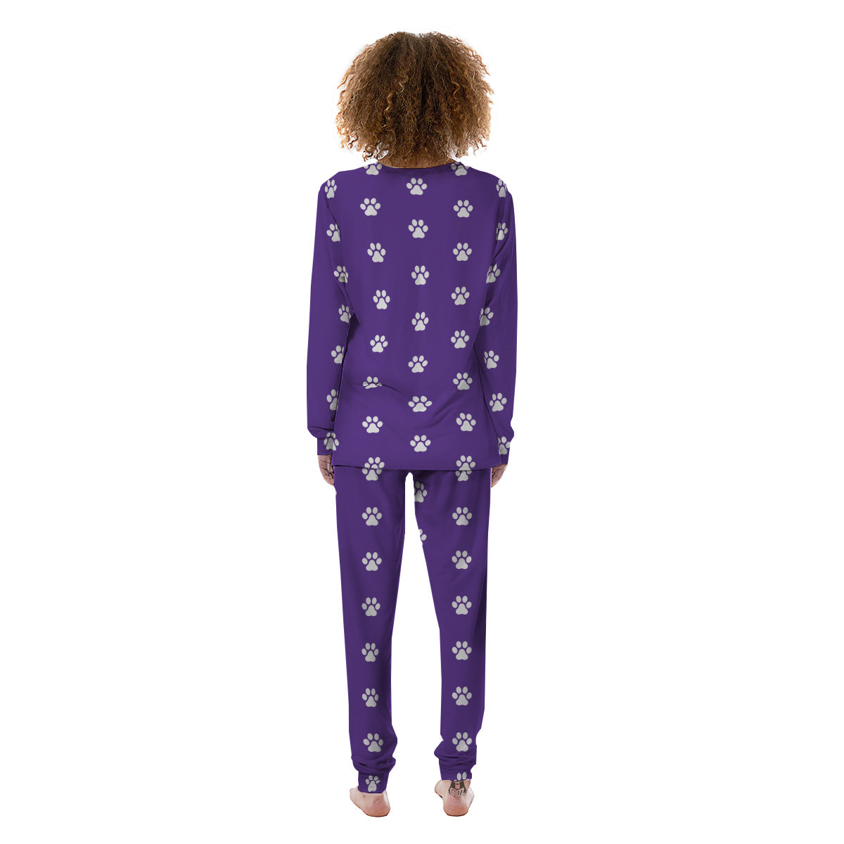 Purple Paw Print Women's Pajamas-grizzshop