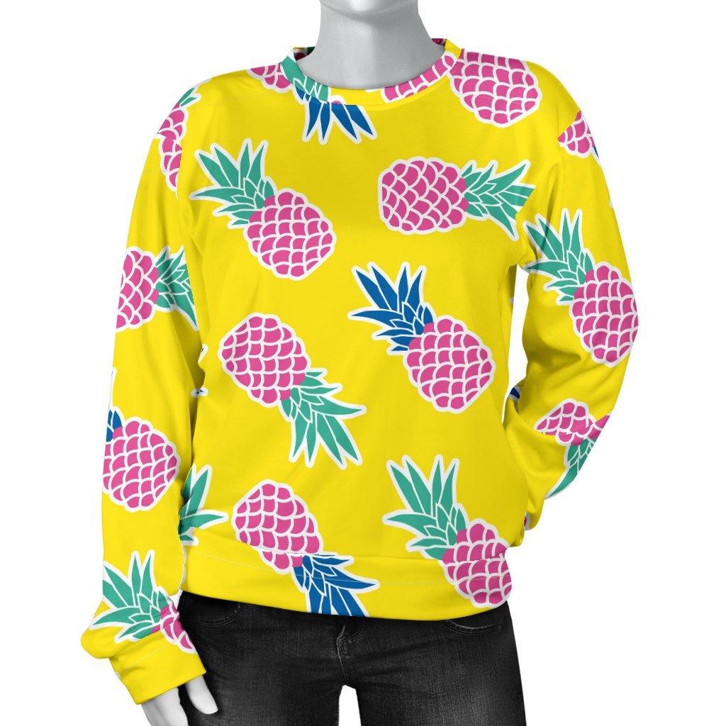 Purple Pineapple Print Sweatshirt-grizzshop