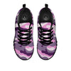 Purple Pink And Grey Camouflage Print Black Sneaker-grizzshop