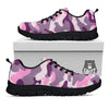 Purple Pink And Grey Camouflage Print Black Sneaker-grizzshop