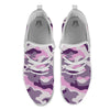 Purple Pink And Grey Camouflage Print White Athletic Shoes-grizzshop