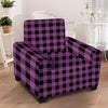 Purple Plaid Armchair Cover-grizzshop