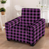 Purple Plaid Armchair Cover-grizzshop