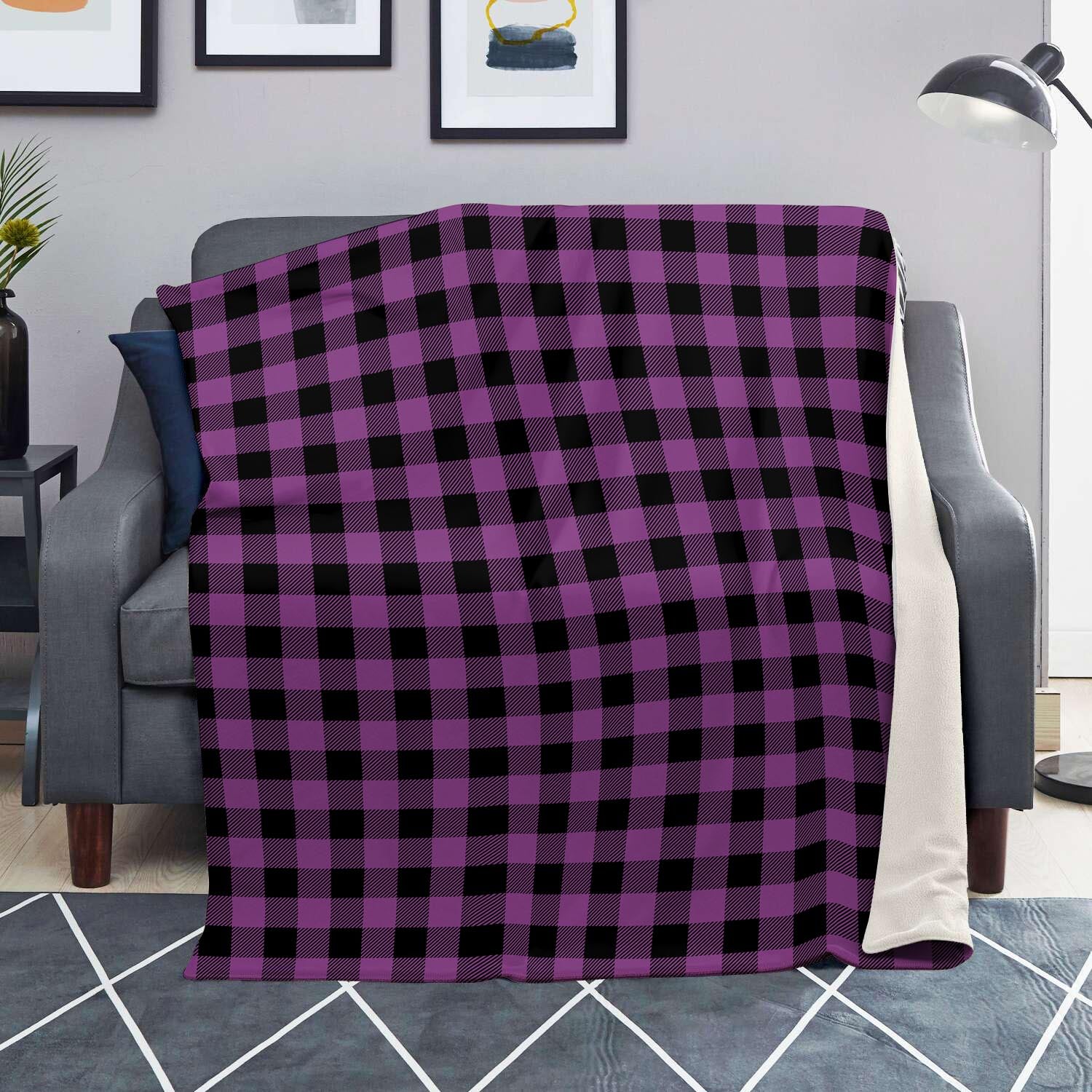 Purple Plaid Blanket-grizzshop