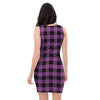 Purple Plaid Bodycon Dress-grizzshop