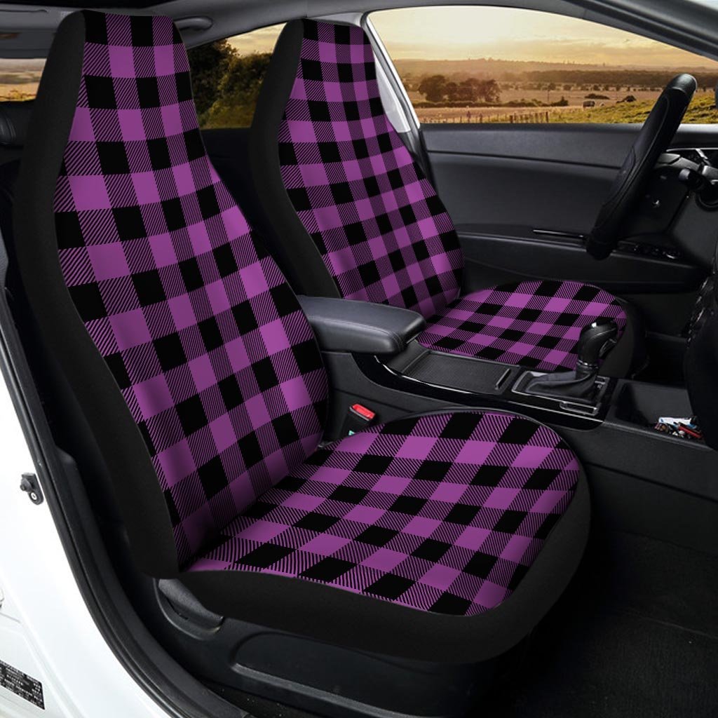 Purple Plaid Car Seat Covers-grizzshop