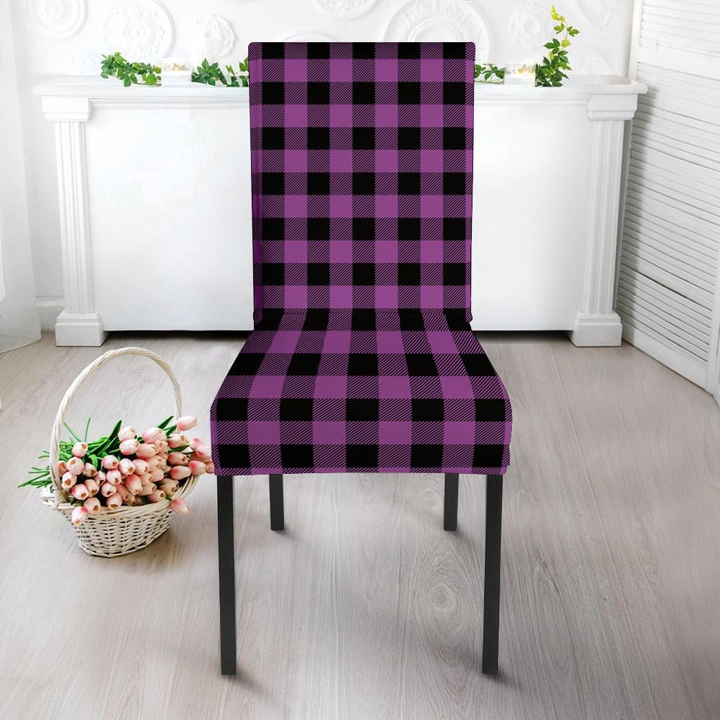 Purple Plaid Chair Cover-grizzshop