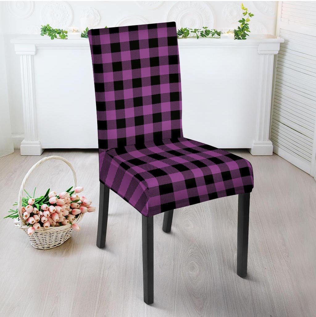 Purple Plaid Chair Cover-grizzshop