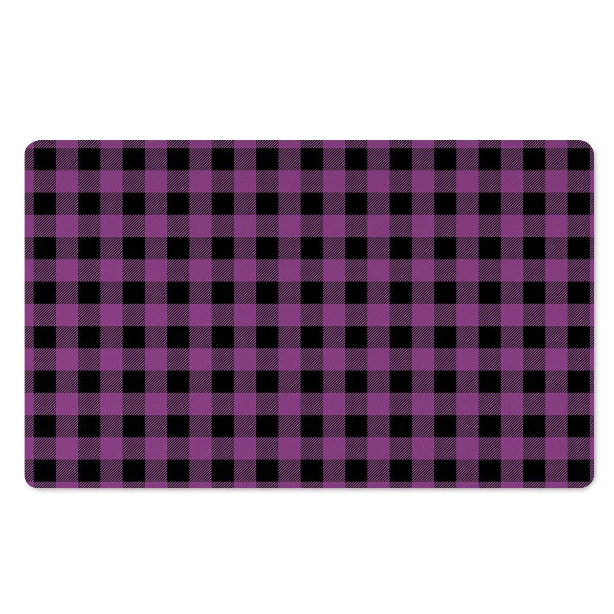 Purple Plaid Door Mat-grizzshop