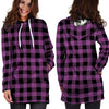 Purple Plaid Hoodie Dress-grizzshop