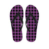 Purple Plaid Men's Flip Flops-grizzshop