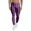 Purple Plaid Men's Leggings-grizzshop