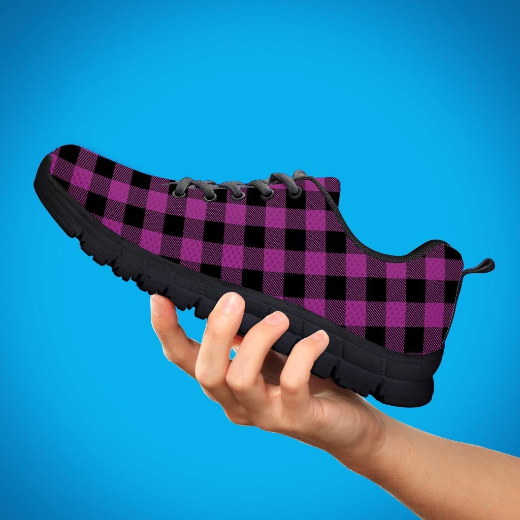 Purple Plaid Men's Sneakers-grizzshop