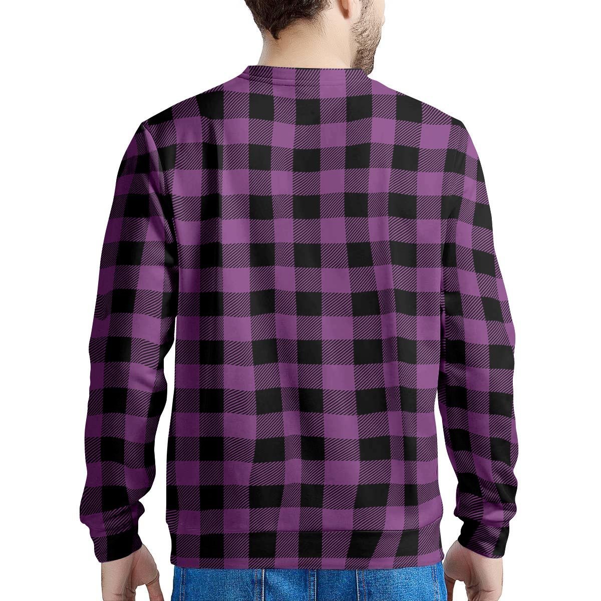 Purple Plaid Men's Sweatshirt-grizzshop