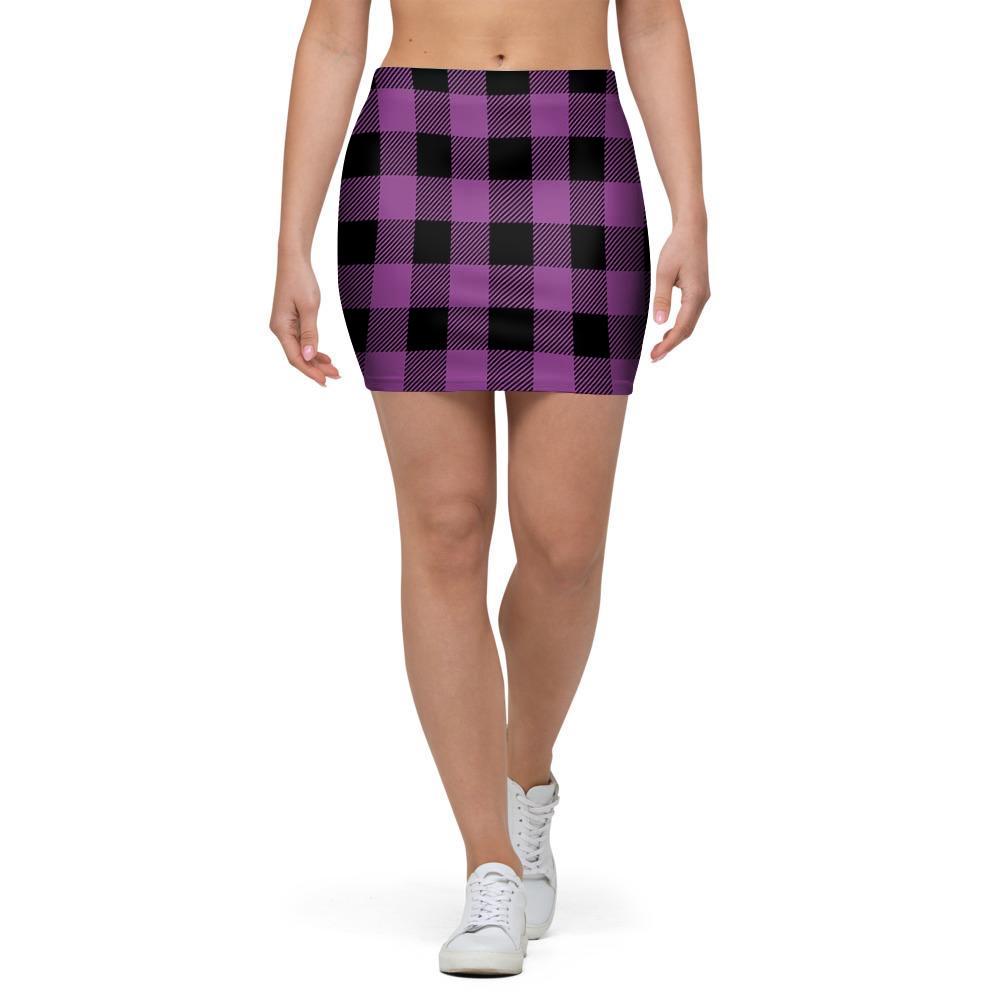 Purple Plaid Mini Skirt-grizzshop