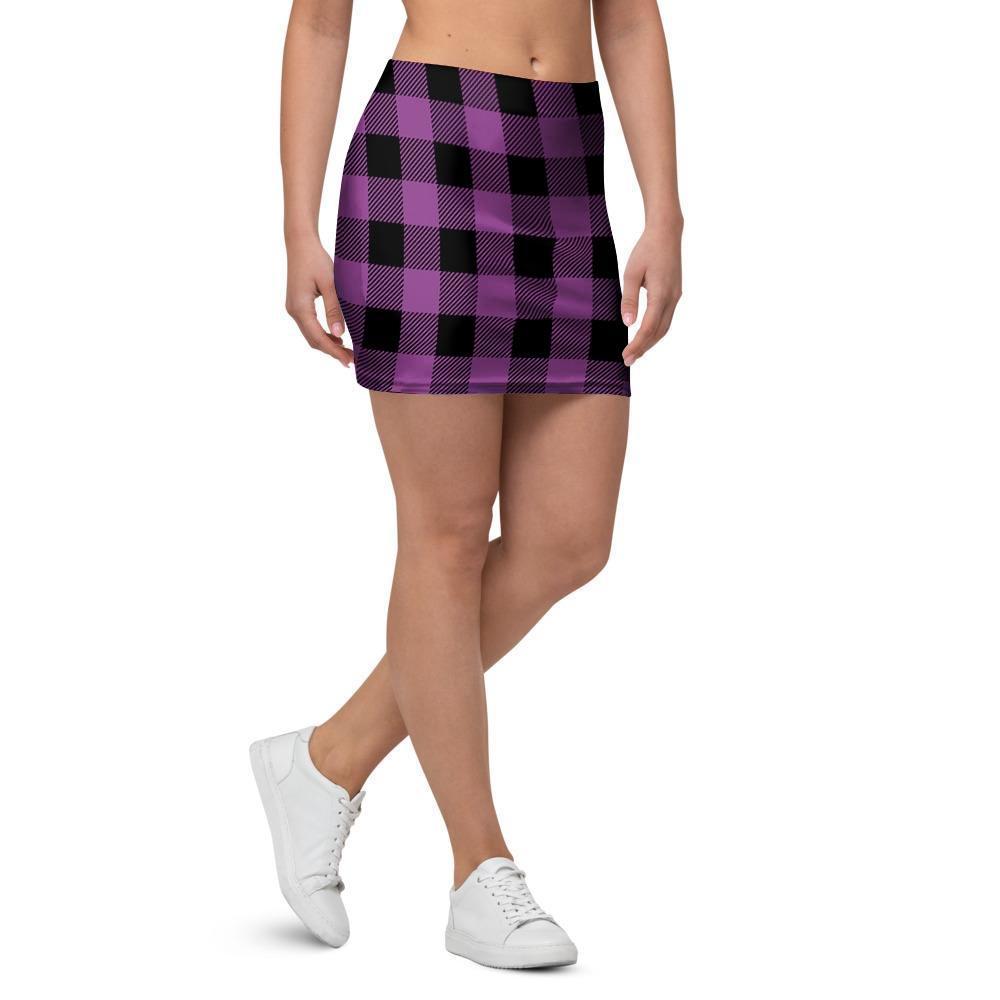 Purple Plaid Mini Skirt-grizzshop