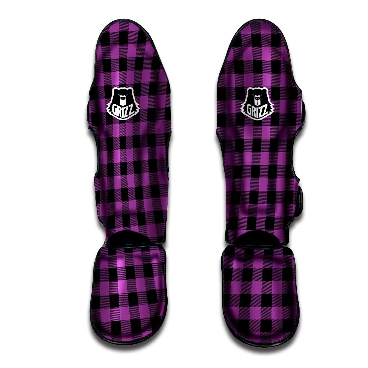 Purple Plaid Muay Thai Shin Guard-grizzshop