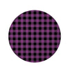 Purple Plaid Round Rug-grizzshop