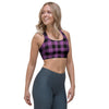 Purple Plaid Sports Bra-grizzshop