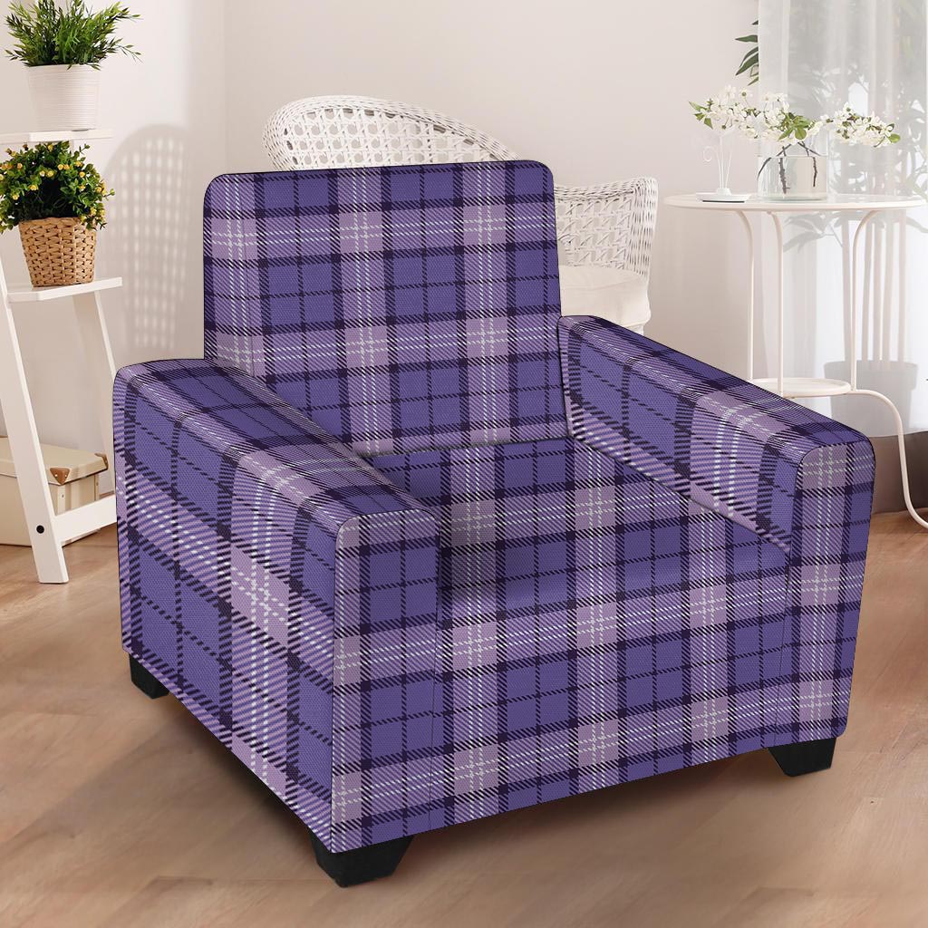 Purple Plaid Tartan Armchair Cover-grizzshop