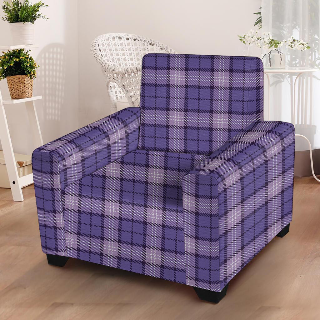 Purple Plaid Tartan Armchair Cover-grizzshop